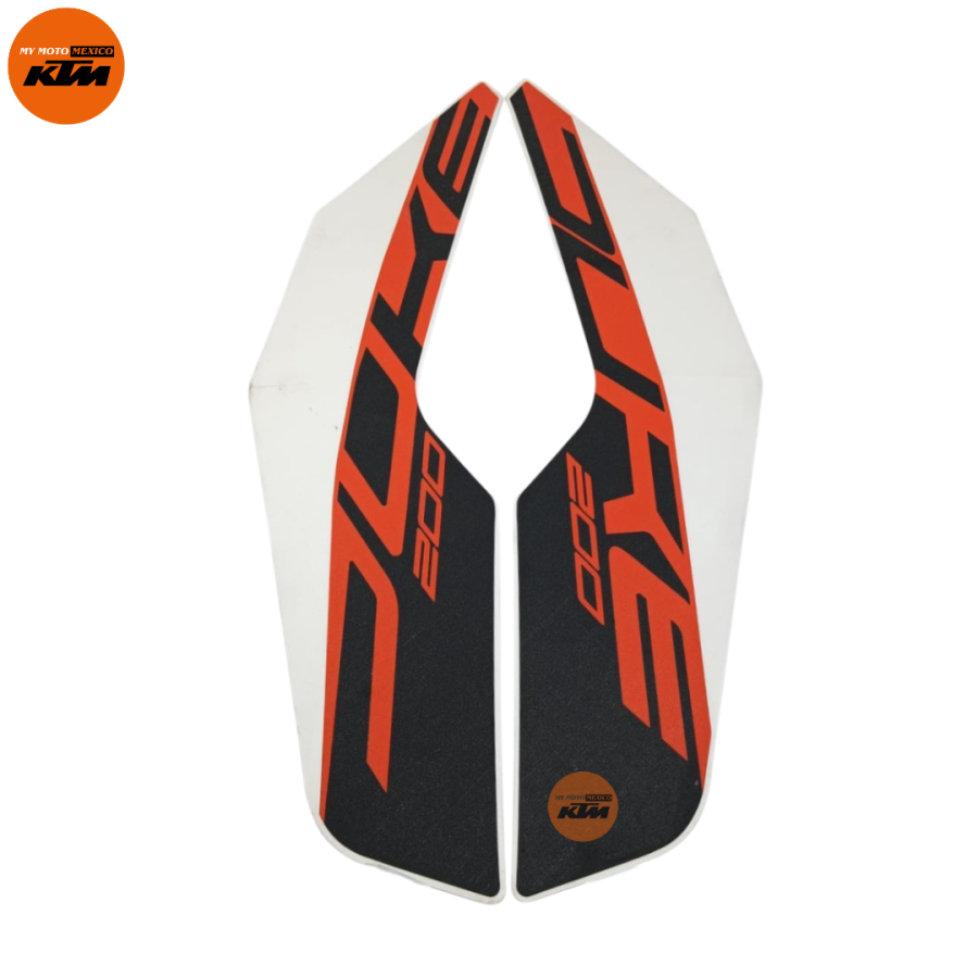 KIT DE STIKER DE TAPA DE TANQUE DERECHO E IZQUIERDO KTM DUKE 200
